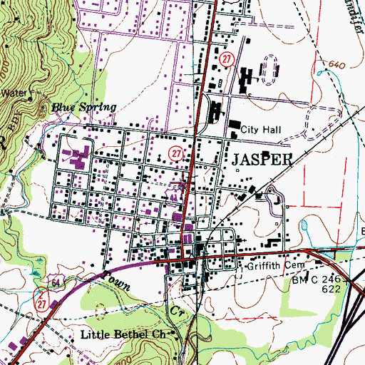 Topographic Map of Faith Baptist Church, TN