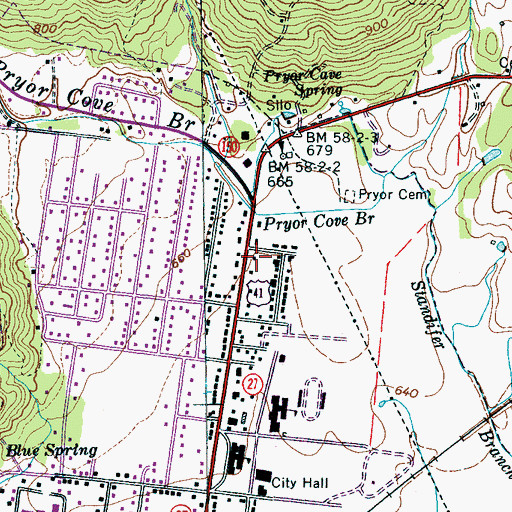 Topographic Map of Jasper Church of the Nazarene, TN