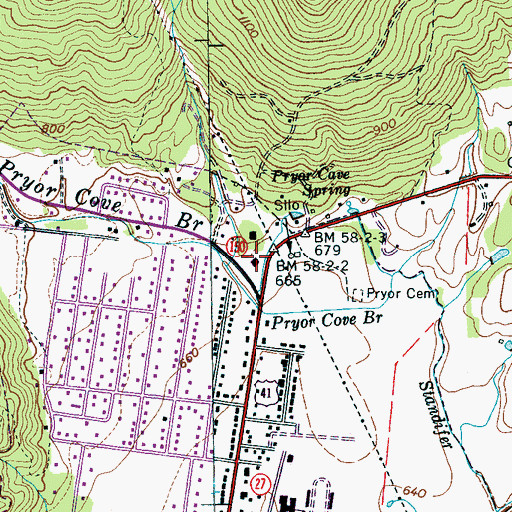 Topographic Map of Jasper Seventh Day Adventist Church, TN