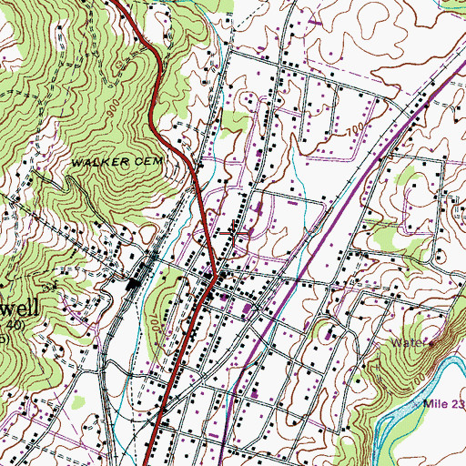 Topographic Map of Morning Star Baptist Church, TN