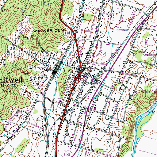 Topographic Map of Orena Humphreys Public Library, TN