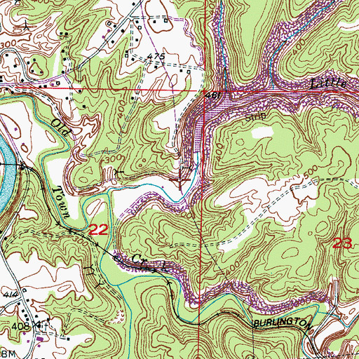 Topographic Map of Little Creek Impoundment Dams, AL