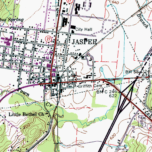 Topographic Map of Stateline Church of Christ, TN