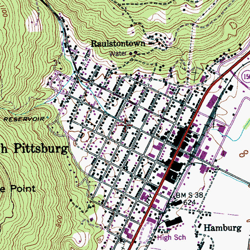 Topographic Map of Wesley Methodist Church, TN