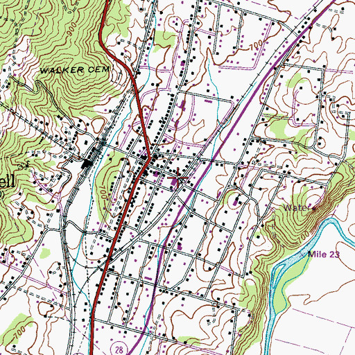Topographic Map of Whitewell Church of God, TN