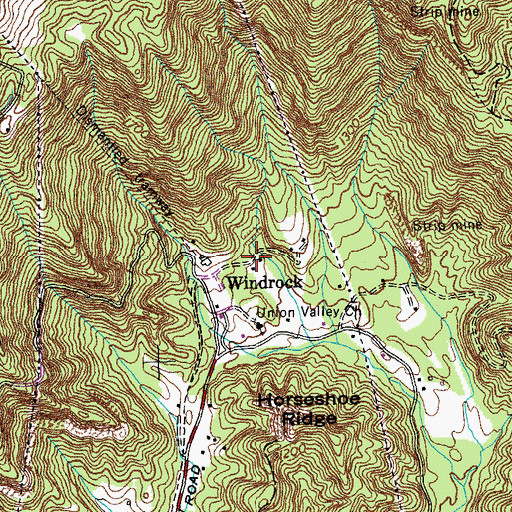 Topographic Map of Lower Windrock School (historical), TN