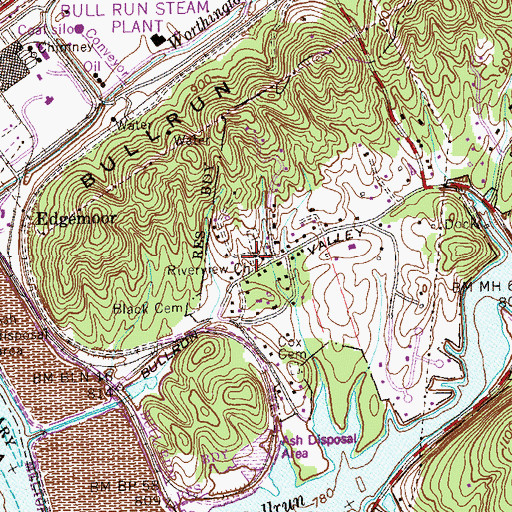 Topographic Map of Riverview Baptist Church, TN