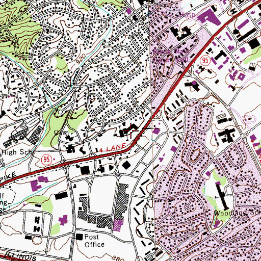 Topographic Map of Saint Marys School, TN