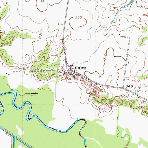 Topographic Map of Almores School (historical), TN