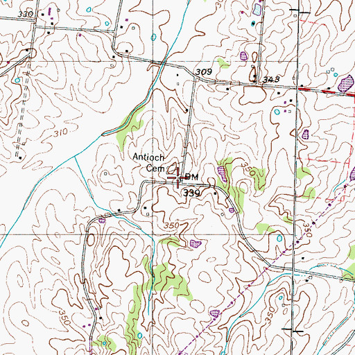Topographic Map of Antioch Chapel (historical), TN
