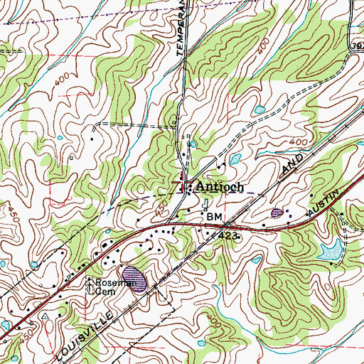 Topographic Map of Antioch Church, TN