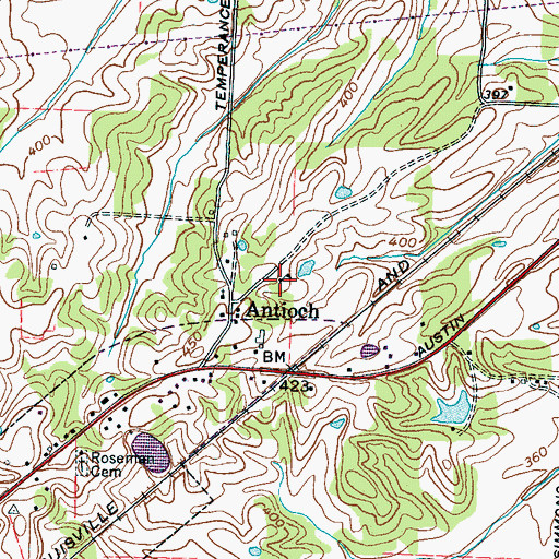 Topographic Map of Antioch School (historical), TN