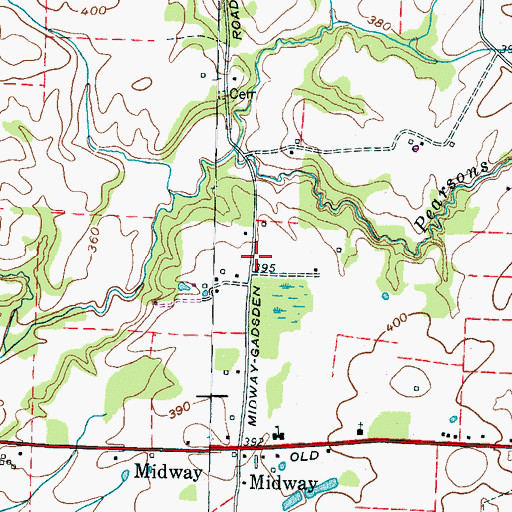 Topographic Map of Cross Road School (historical), TN
