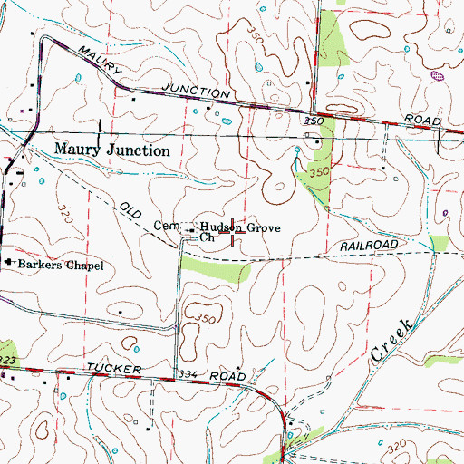 Topographic Map of Hudson Grove School (historical), TN