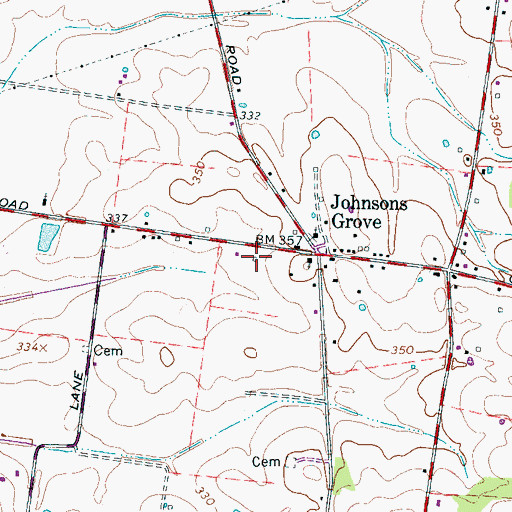 Topographic Map of Johnson Grove School (historical), TN
