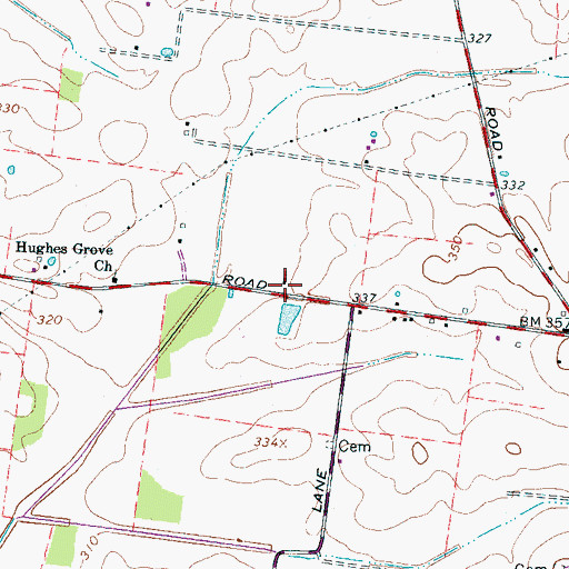Topographic Map of Saint Paul Church, TN