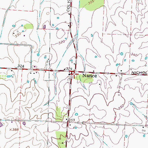 Topographic Map of Vance School (historical), TN