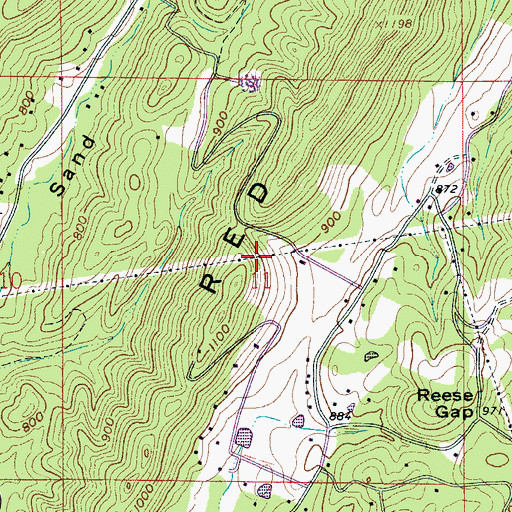 Topographic Map of Adams Lake Dam, AL