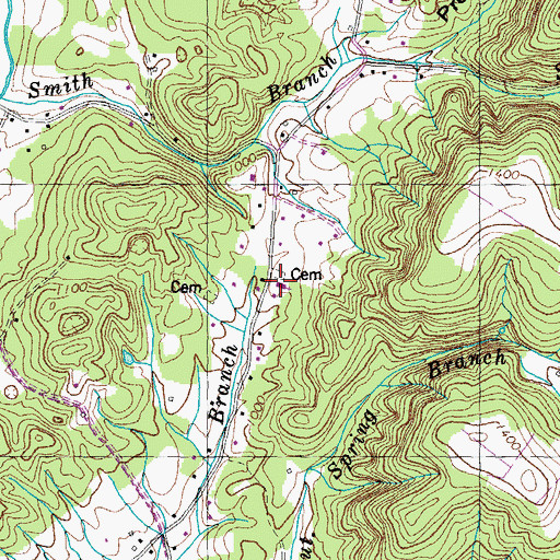 Topographic Map of Little Valley Church, TN