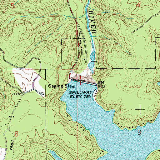 Topographic Map of Inland Lake, AL