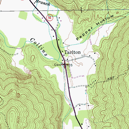 Topographic Map of Morton Cemetery, TN