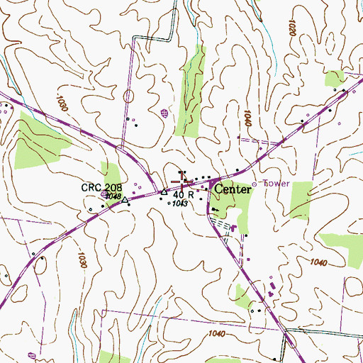 Topographic Map of Center School (historical), TN
