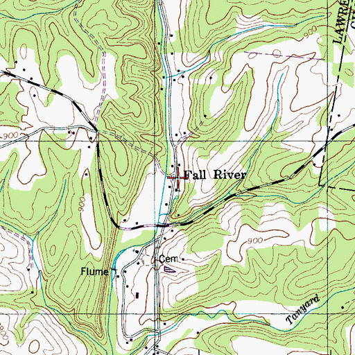 Topographic Map of Fall River School (historical), TN