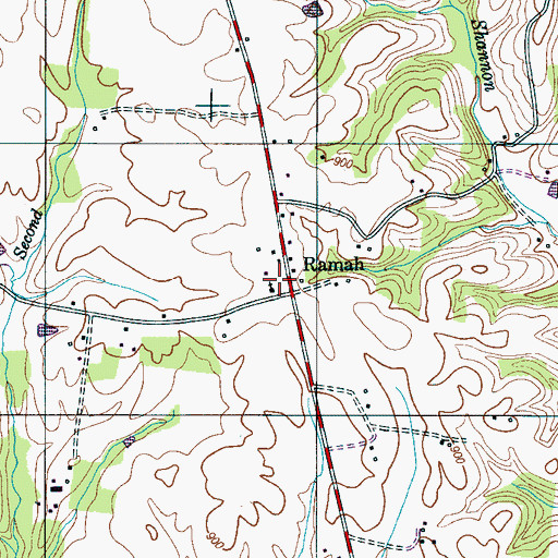 Topographic Map of Ramah School (historical), TN