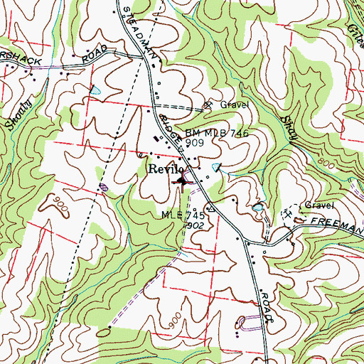 Topographic Map of Revilo School (historical), TN