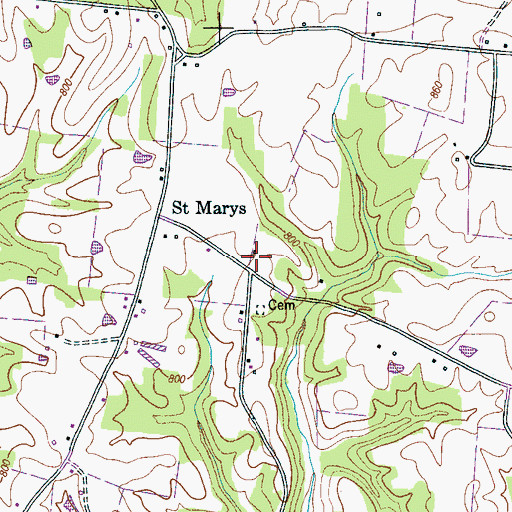 Topographic Map of Saint Marys School (historical), TN