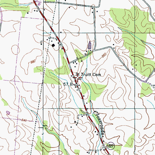 Topographic Map of Saint Truitt School (historical), TN