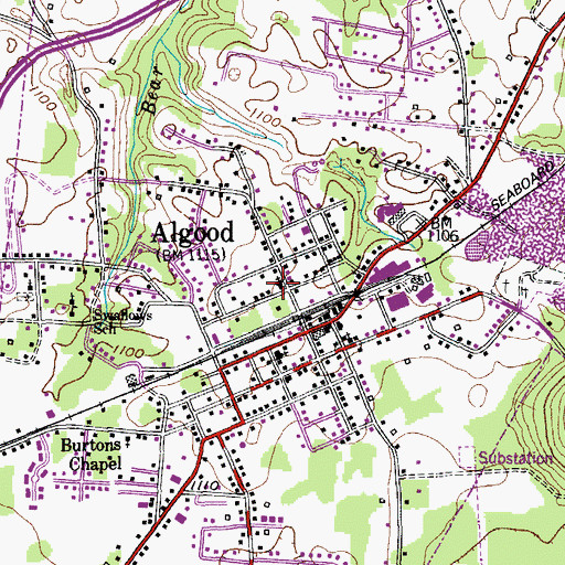 Topographic Map of Algood First Baptist Church, TN