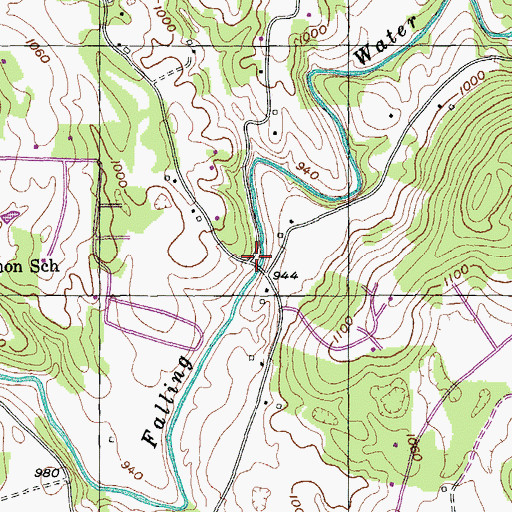 Topographic Map of Bridge Church (historical), TN
