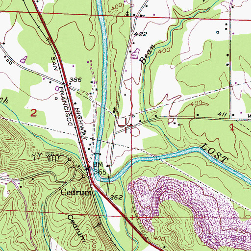 Topographic Map of Boshells Mill Pond, AL