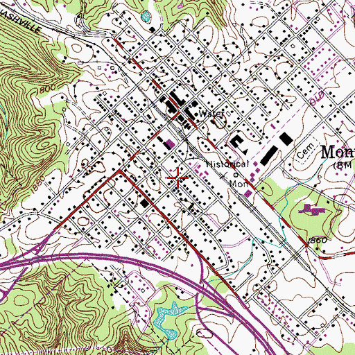 Topographic Map of Church of God of Prophecy, TN