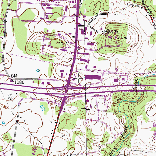 Topographic Map of Cookeville Mall Shopping Center, TN