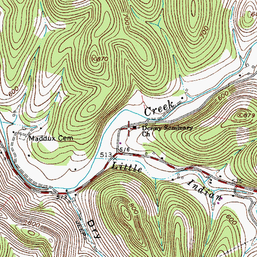 Topographic Map of Denny Seminary (historical), TN