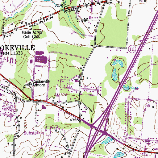 Topographic Map of Eastwood Baptist Church, TN