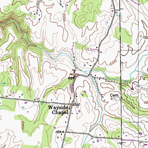 Topographic Map of Ensor School (historical), TN