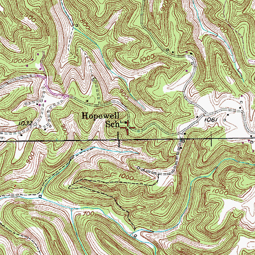 Topographic Map of Hopewell Church (historical), TN