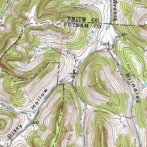 Topographic Map of Jared School (historical), TN