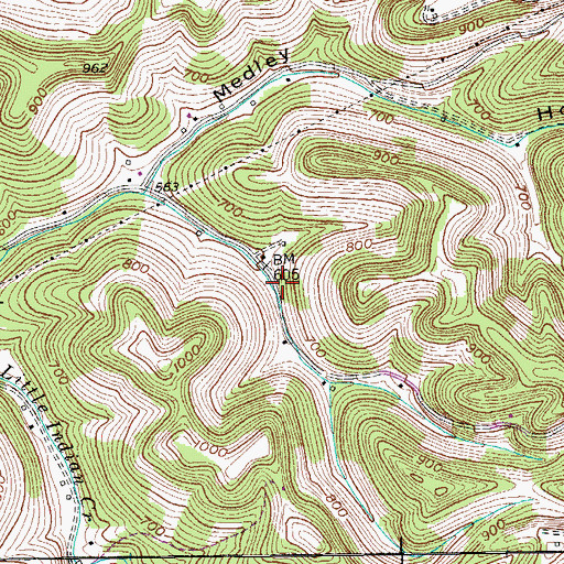 Topographic Map of Maddux Chapel (historical), TN