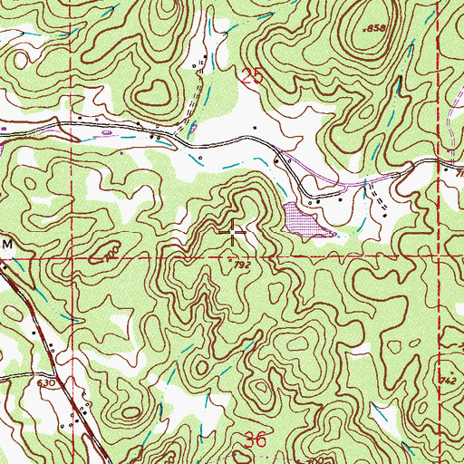 Topographic Map of Keyes Dam, AL