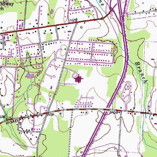 Topographic Map of Northeast Elementary School, TN
