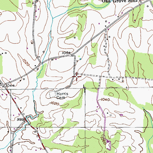 Topographic Map of Oak Grove Church (historical), TN
