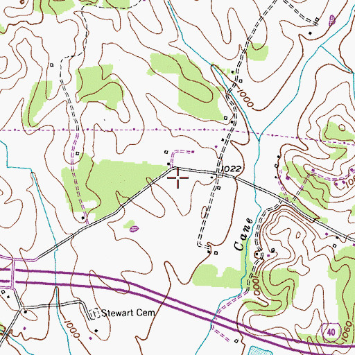 Topographic Map of Pleasant Valley Church (historical), TN
