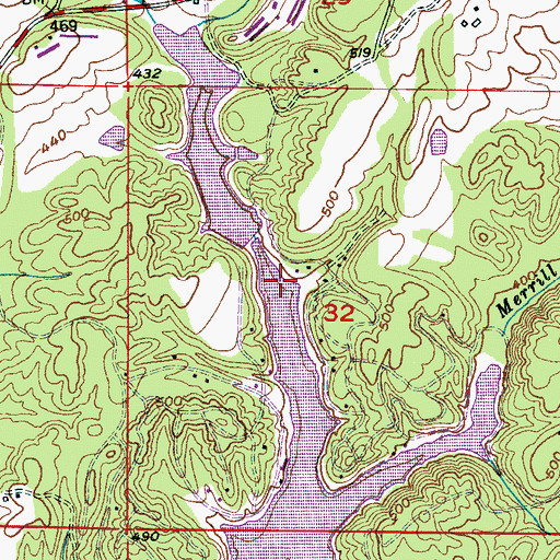 Topographic Map of Marshall McCay Lake Dam, AL
