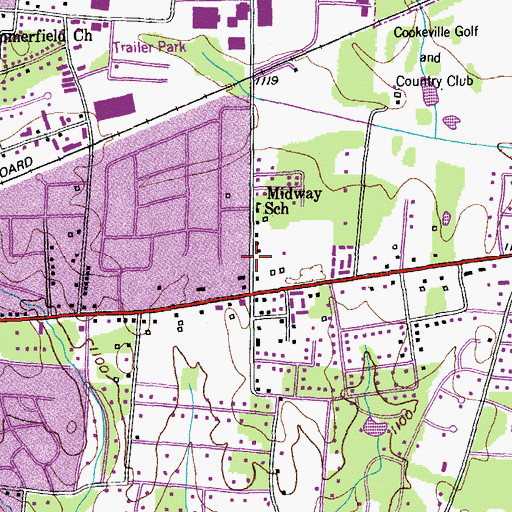 Topographic Map of Shady Grove Church (historical), TN