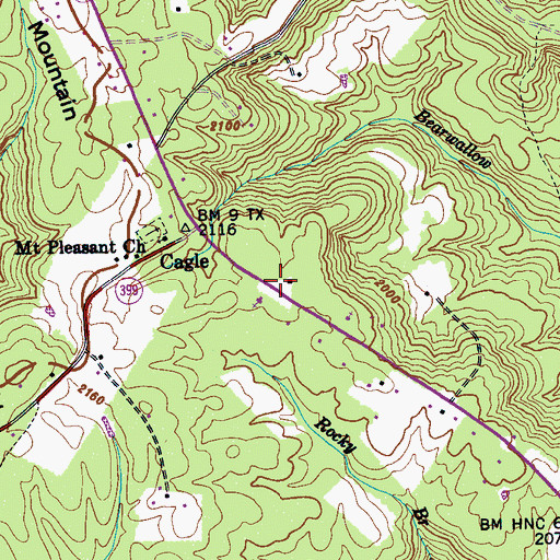 Topographic Map of Cagle School (historical), TN