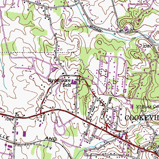 Topographic Map of Sycamore Church of Christ, TN